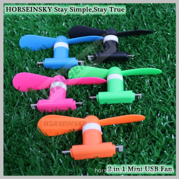 Phone Fans for Apple and Android Portable 2 in 1 T-Type Mini USB Fan